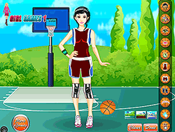 Basketbalmeisje aankleden