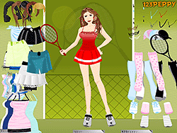 Garota animada do tênis