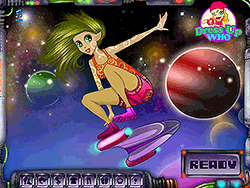Ragazza skateboarder aliena