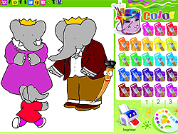 Babar Family Coloring