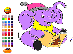 Colorir Elefante Feliz