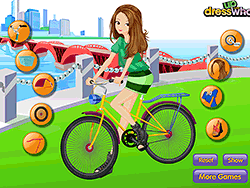 Hipster-Mädchen-Fahrrad