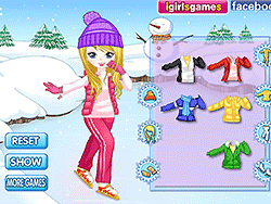 Snowboarder-Mädchen-Dressing