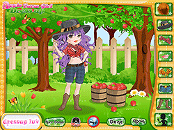 Vestir menina da fazenda da maçã