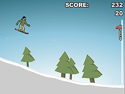 Downhill snowboarden