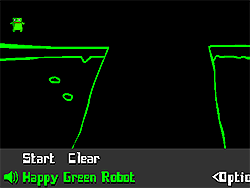 Robot verde feliz