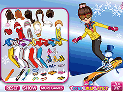 Stralend meisje skiën aankleden
