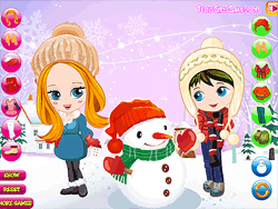 Dress Up Couple for Snowman