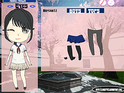 Stylish Japanese School Girl Dress Up