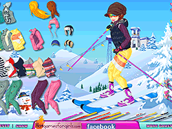 Habillage de fille de ski à la mode