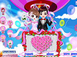 Romantische bruiloft in de lucht