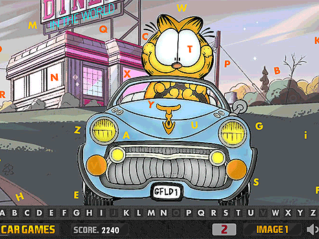 Garfield auto verborgen letters
