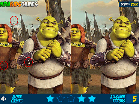 Shrek Find Differences