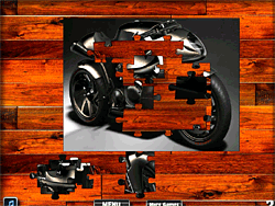 黑色赛车摩托车拼图