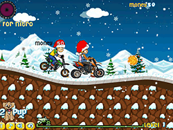 Cute Kids Snowfall Bike Race