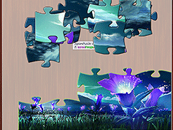 紫の花のジグソーパズル