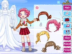 Одевание девочки-снежного ангела