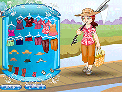 Одевание девушки-рыбалки