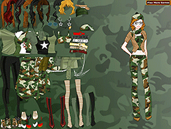 Lady Soldier Outfit Dressup
