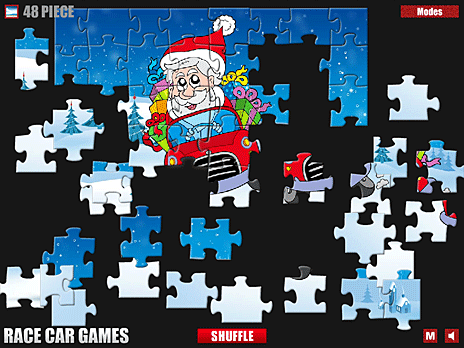 Weihnachtsmann-Auto-Puzzle